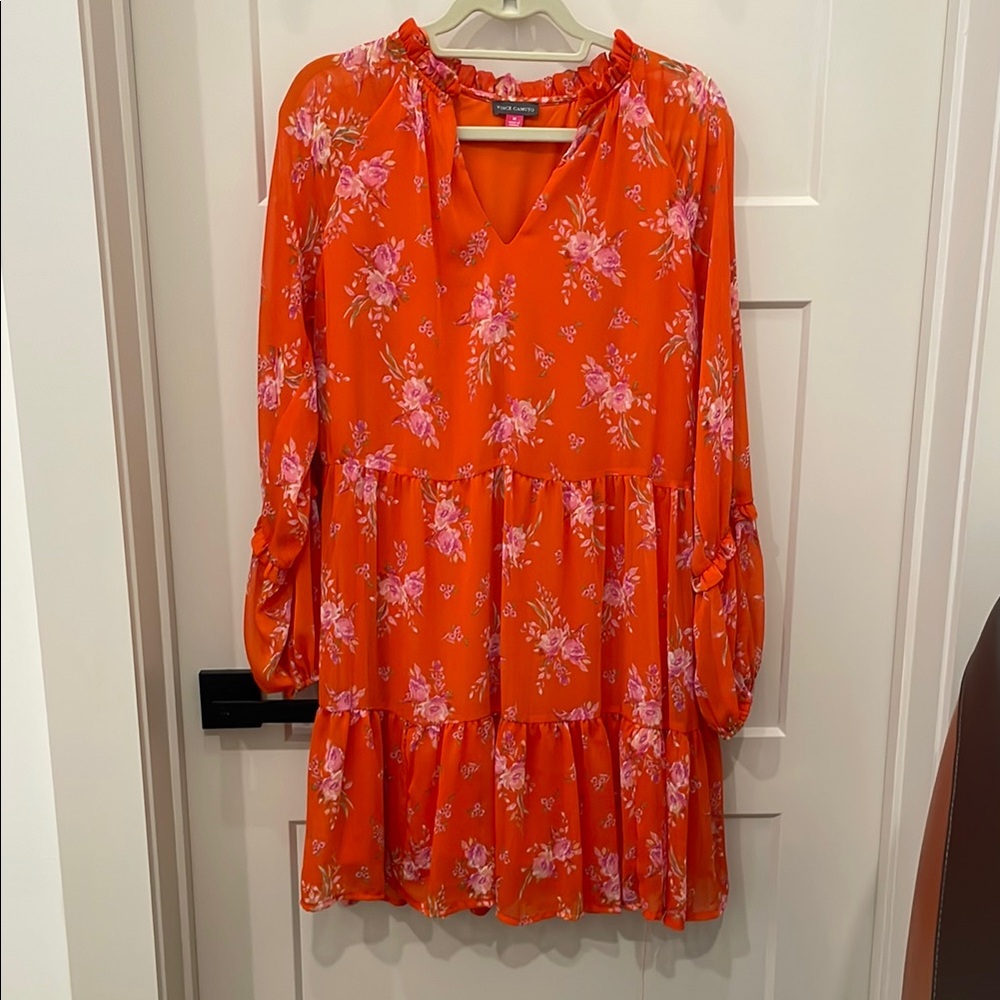 Vince Camuto Orange Floral Dress